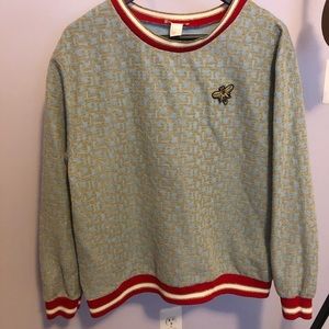 H&M Metallic Rhinestone Bee Pullover
